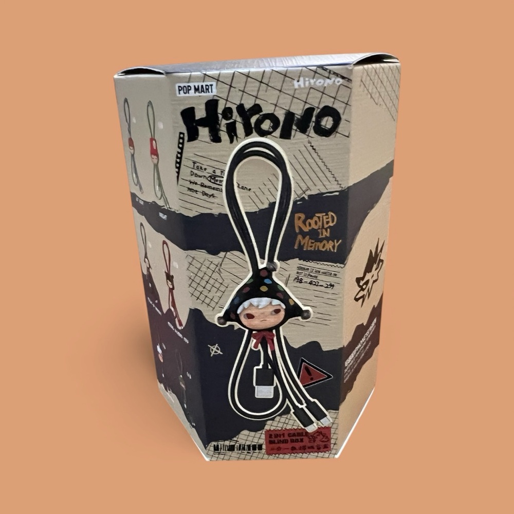Hirono Pop Mart Figure with Black and White Design IPhone 15/16 Charger